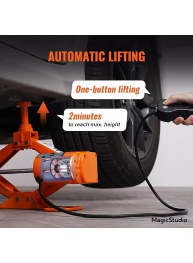 Electric Car Jack 3 Ton Capacity 12V Automatic Scissor Jack with Remote Control, LED Light, Double Saddles and Portable Carrying Case - Image 4