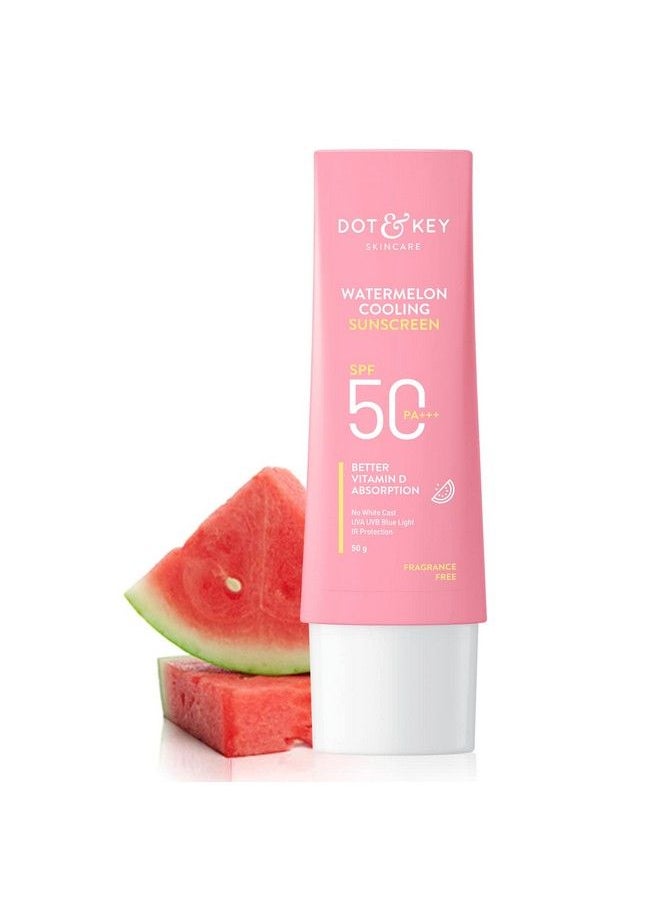 Dot & Key Watermelon Hyaluronic Cooling Sunscreen Spf 50 Pa+++|For Moisturized Skin| Uv + Blue Light Protection| Lightweight; No White Cast; Boosts Vitamin D Absorption I Quick Absorbing; 50G  - Image 2