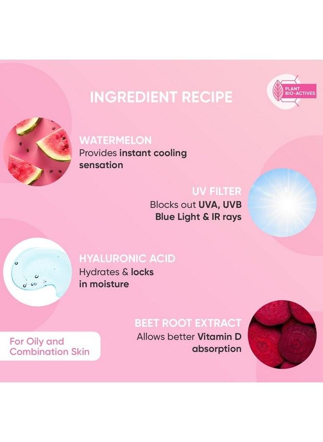 Dot & Key Watermelon Hyaluronic Cooling Sunscreen Spf 50 Pa+++|For Moisturized Skin| Uv + Blue Light Protection| Lightweight; No White Cast; Boosts Vitamin D Absorption I Quick Absorbing; 50G  - Image 3