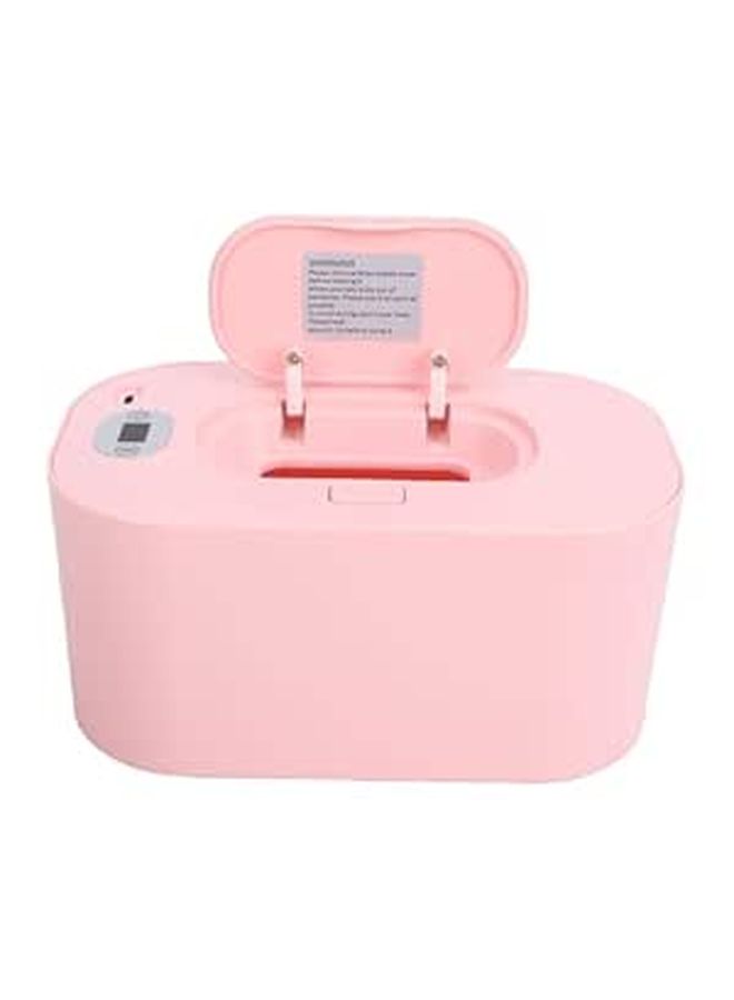 USB Portable Baby Wipe Warmer Holds 80 Wipes Large Capacity For Travel Home Car Use Pink ABS Material - Image 1