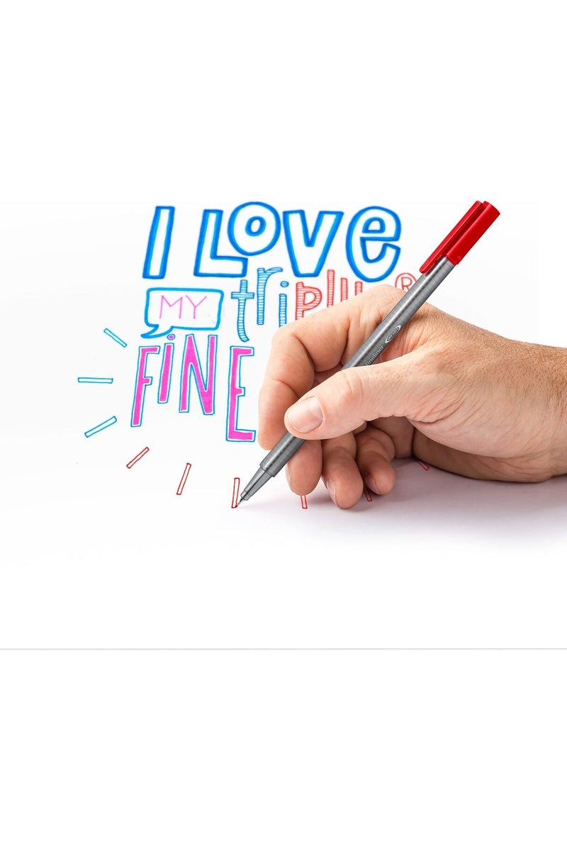 STAEDTLER Triplus Fineliner 334 BK10TA, 0.3 mm, Assorted Colours, Bonus Pack (8+2) - Image 4