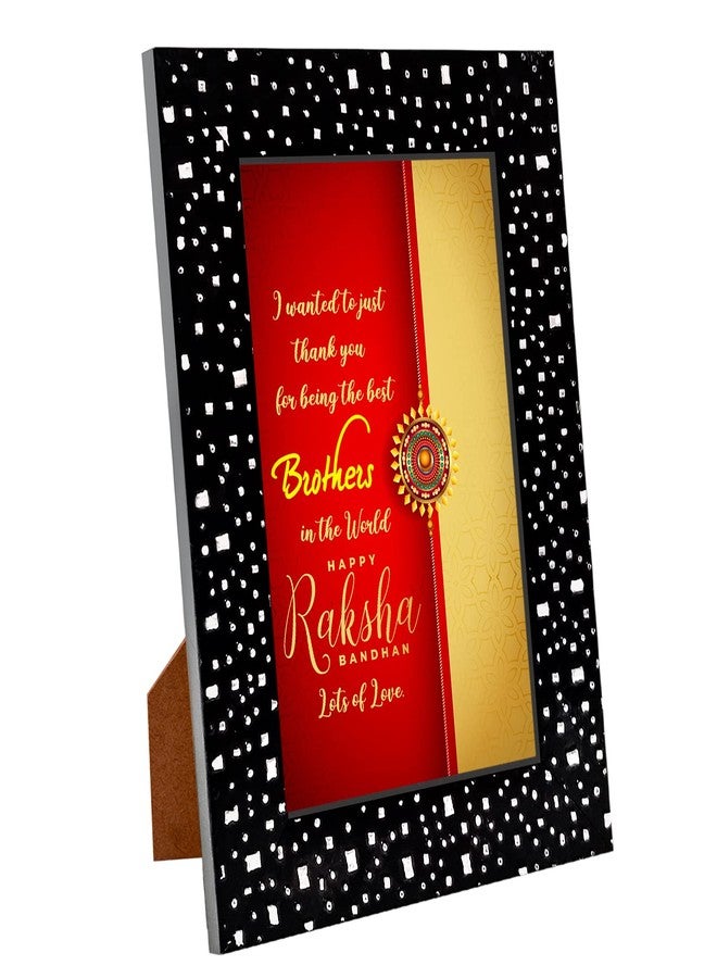 Golden Moti Rakhi for brother with Roli Chawal & The Best Brothers In The World Lots Of Love Photo Frame & Soft Toys combo_1048 - Image 2