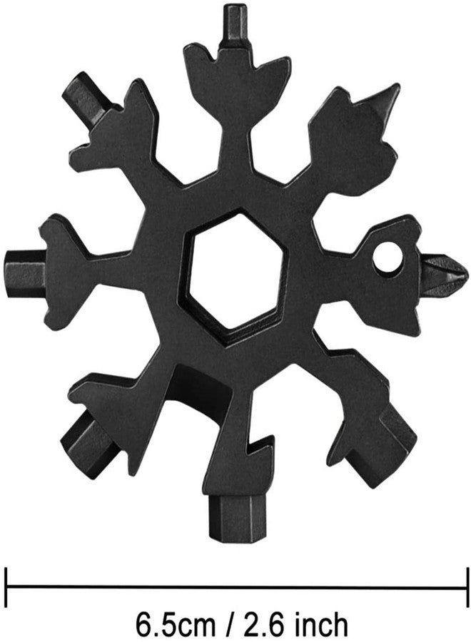 BIRZAR 18-in-1 Stainless Steel Snowflake Multi-Tool, Multitool Card Combination Compact Portable Outdoor Product Bottle Opener Tool(Black) - Image 3