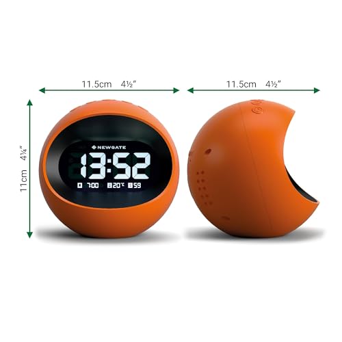 NEWGATE® Centre of The Earth Alarm Clock | Round Retro Digital LCD Clock | Orange | Ideal for Bedside, Desk or Shelf | Retro Bedroom & Office Accessory - Image 4