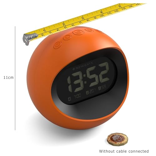 NEWGATE® Centre of The Earth Alarm Clock | Round Retro Digital LCD Clock | Orange | Ideal for Bedside, Desk or Shelf | Retro Bedroom & Office Accessory - Image 5