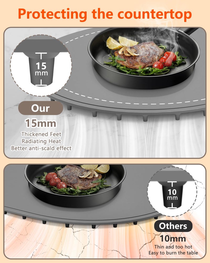 seenlast Warming Mat for Food with Adjustable Temperature Timer,10S Fast Heating Electric Food Warming Mat for Parties Buffet Daily,Food Heating Mat with Insulating Pad Raised Feet Protects Table - Image 3