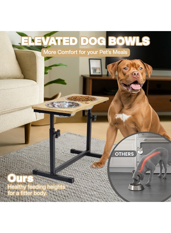 أن ان سي بيتس محطة تغذية مرتفعة للحيوانات الأليفة مع طبقين من الفولاذ المقاوم للصدأ، ارتفاع قابل للتعديل، إطار معدني، وقاعدة غير قابلة للانزلاق، وحدة تغذية مرتفعة شديدة التحمل للكلاب للحيوانات الأليفة، 44 سم (كاكي) - Image 5