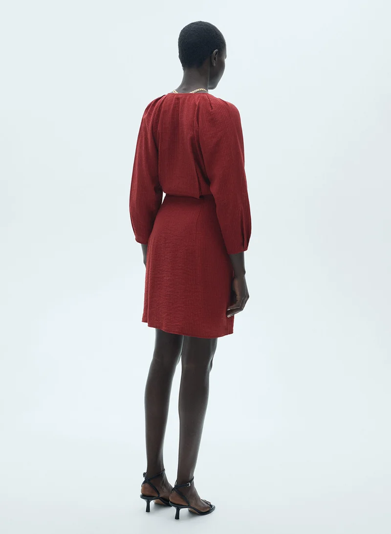 MANGO Crimson Mini Dress