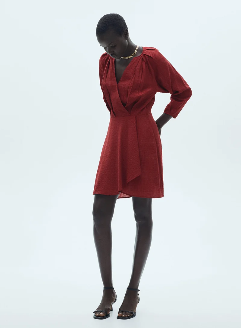 MANGO Crimson Mini Dress