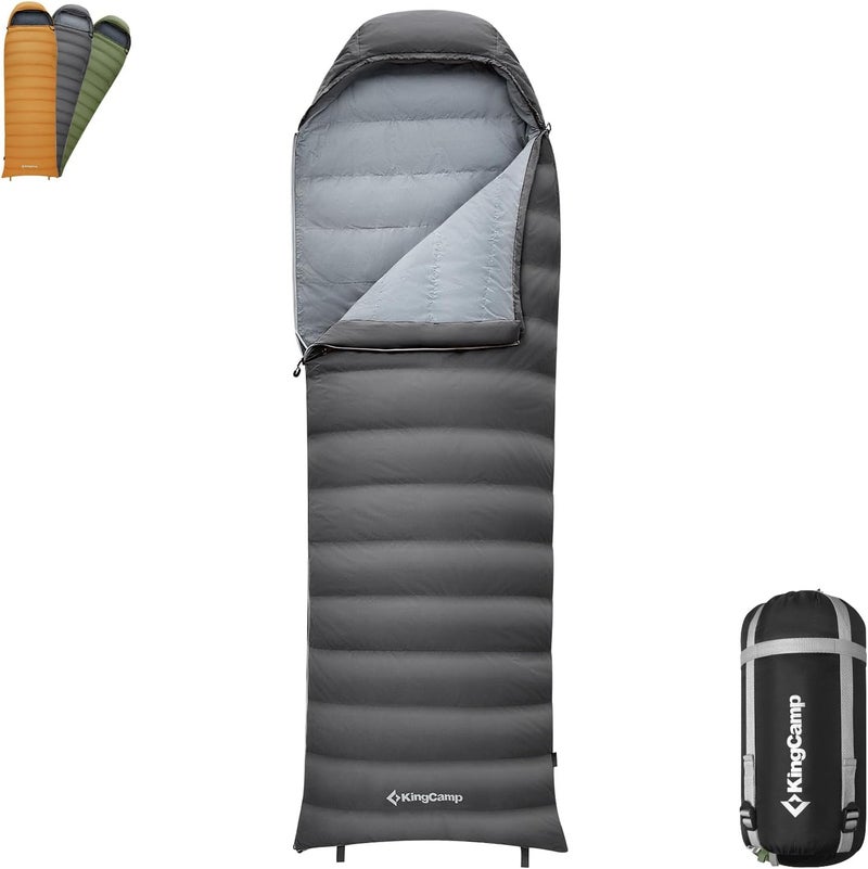 KingCamp Down Sleeping Bag for Adults, 600 FP Cold Weather 3-4 Season Sleeping Bag, Ultralight & Compact with Compression Sack for Backpacking, Camping, Hiking - Image 1