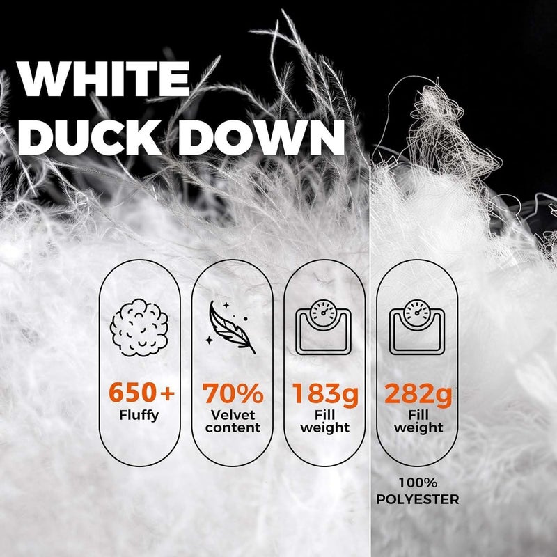 KingCamp Down Sleeping Bag for Adults, 600 FP Cold Weather 3-4 Season Sleeping Bag, Ultralight & Compact with Compression Sack for Backpacking, Camping, Hiking - Image 3