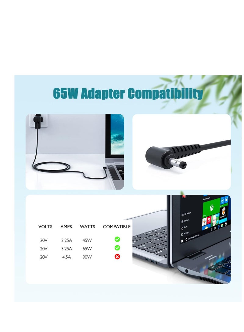 Terabyte 65W AC Adapter Charger for Lenovo IdeaPad 330 330s 320 310 100 110 110S 120 120S 510 S340 S145 710S, Flex 3 4 5 6 Laptop 4.0 * 1.7 mm Round Tip Power Supply Cord(DL65200325) - Image 5