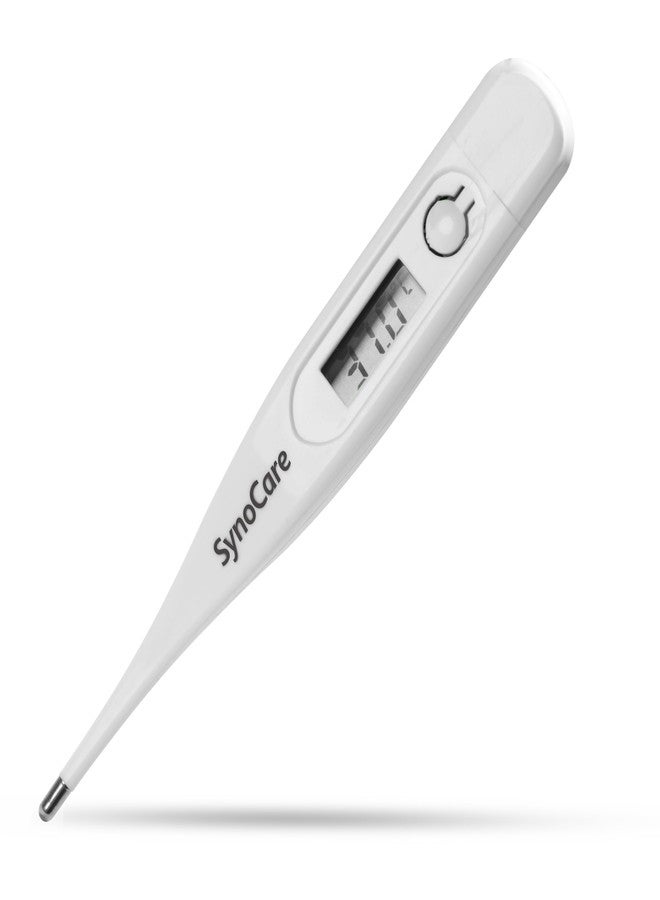 SYNOCARE مقياس حرارة رقمي من سينوكير لقياس سريع لدرجة حرارة الفم وتحت الإبط بالدرجة المئوية والفهرنهايتية، مقاوم للماء لسهولة التنظيف - Image 1