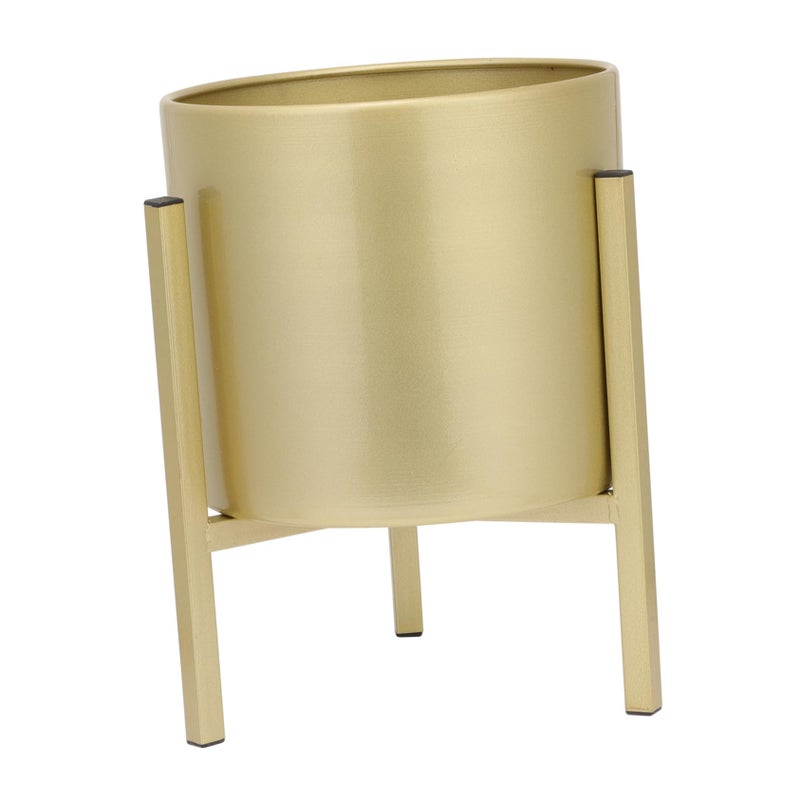 Nordic Iron Plant Stand Elevated Flower Pot Holder Gold Finish Indoor Outdoor Use - Image 2