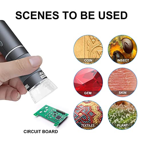 Ninyoon 4K WiFi Microscope for iPhone Android PC, 50-1000X USB Digital Microscope Wireless Super HD Endoscope Camera Compatible with All Cellphones iPad Android Tablet Windows Mac Chrome Linux - Image 4