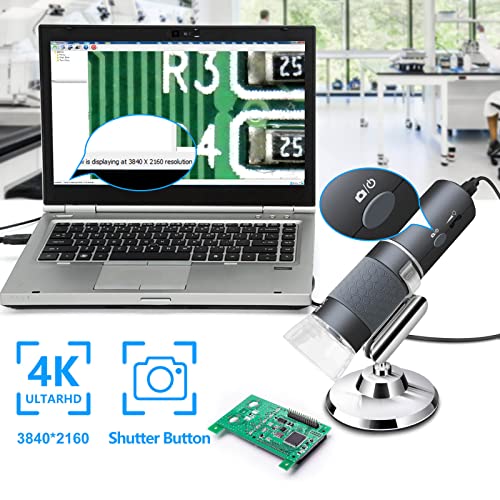 Ninyoon 4K WiFi Microscope for iPhone Android PC, 50-1000X USB Digital Microscope Wireless Super HD Endoscope Camera Compatible with All Cellphones iPad Android Tablet Windows Mac Chrome Linux - Image 2