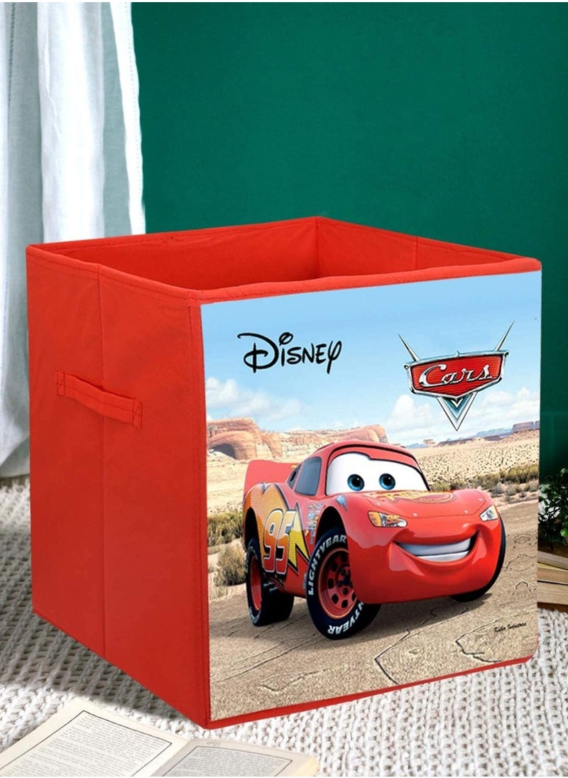erorex - Disney Print Non Woven Fabric 4 Pieces Foldable Large Size Storage Cube Toy, Books Shoes Storage Box With Handle Extra Large Black Brown - Image 1