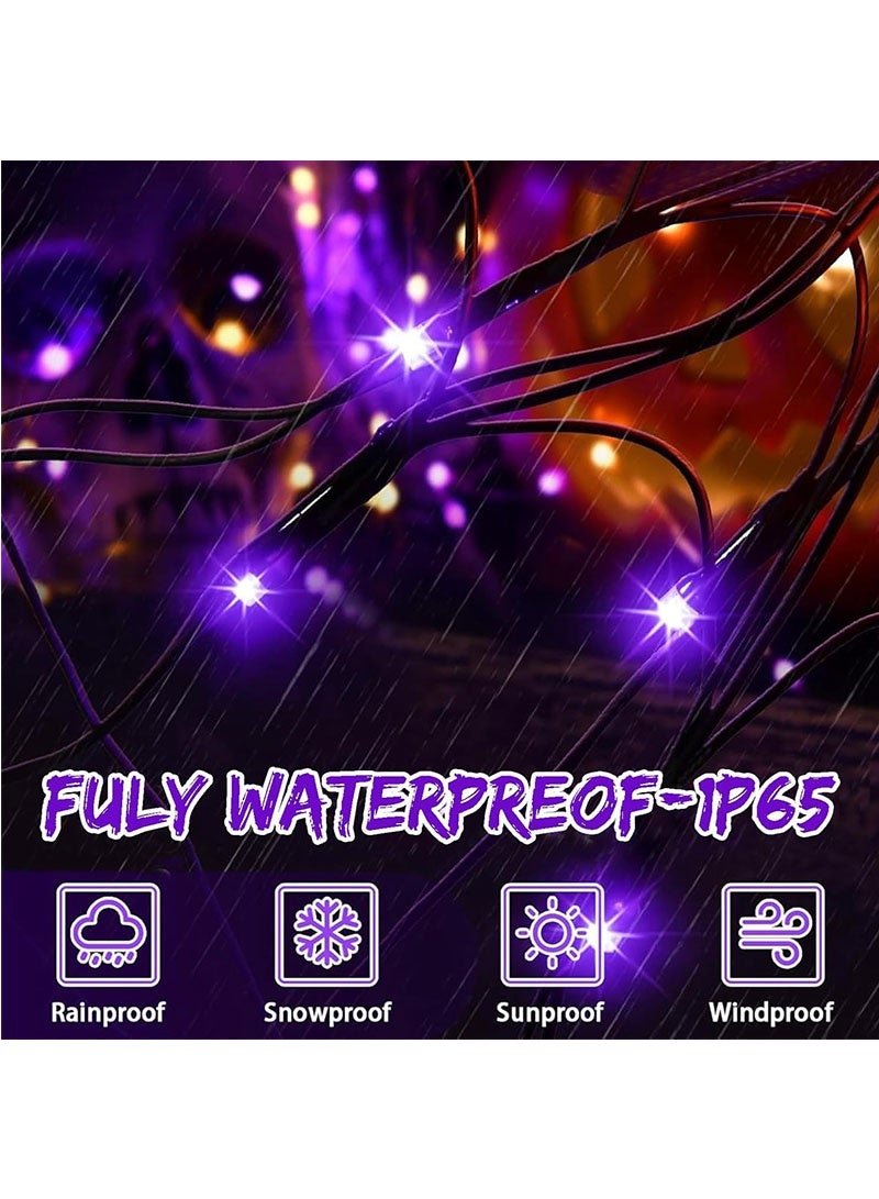 Yoawllty Halloween Decorations, 60 LED Waterproof Halloween Spider Web Lights with 30cm Black Spider, Halloween Lights for Indoors House Garden Decorations - Image 4