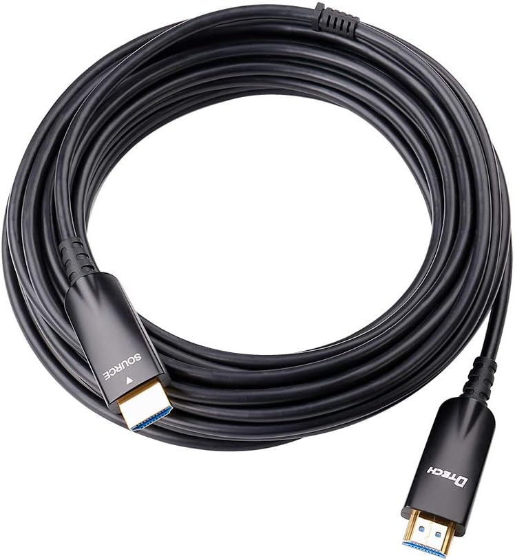 دي تك كابل HDMI من الألياف الضوئية من بطول 25 قدمًا، يدعم تقنيات 4K بمعدل 30 هرتز و1080p والفيديو عالي الدقة بتقنية 3D وARC وHDCP وCEC وبسرعة عالية، مناسب لشاشات الكمبيوتر والتلفزيونات وأجهزة المشاريع (25 قدمًا، لون أسود). - Image 3