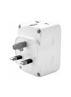 Duravel Duravel Universal Travel Power Adapter, 3-Pin UK to Multi-Socket Converter, White  - Image 4