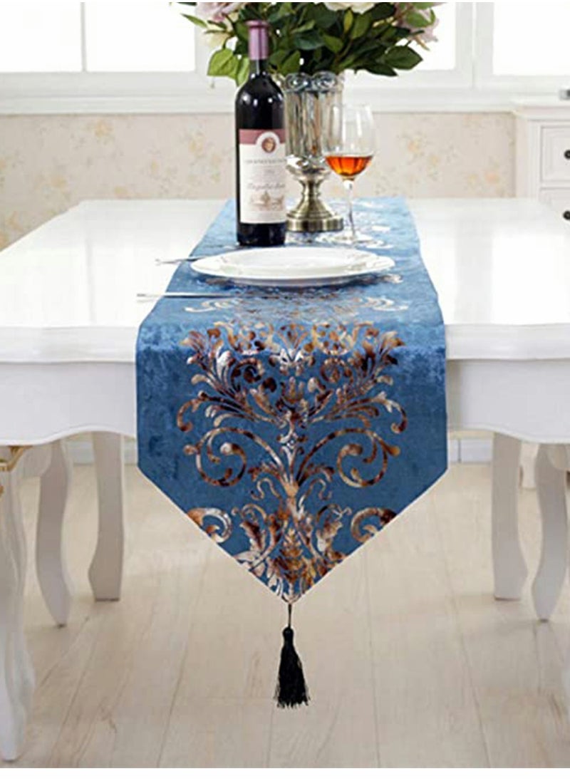 KASTWAVE Table runner Table decor Linen table runner Autumn table runner Dining table runner Outdoor decoration Solid color 32 x 180 cm(black)  - Image 1