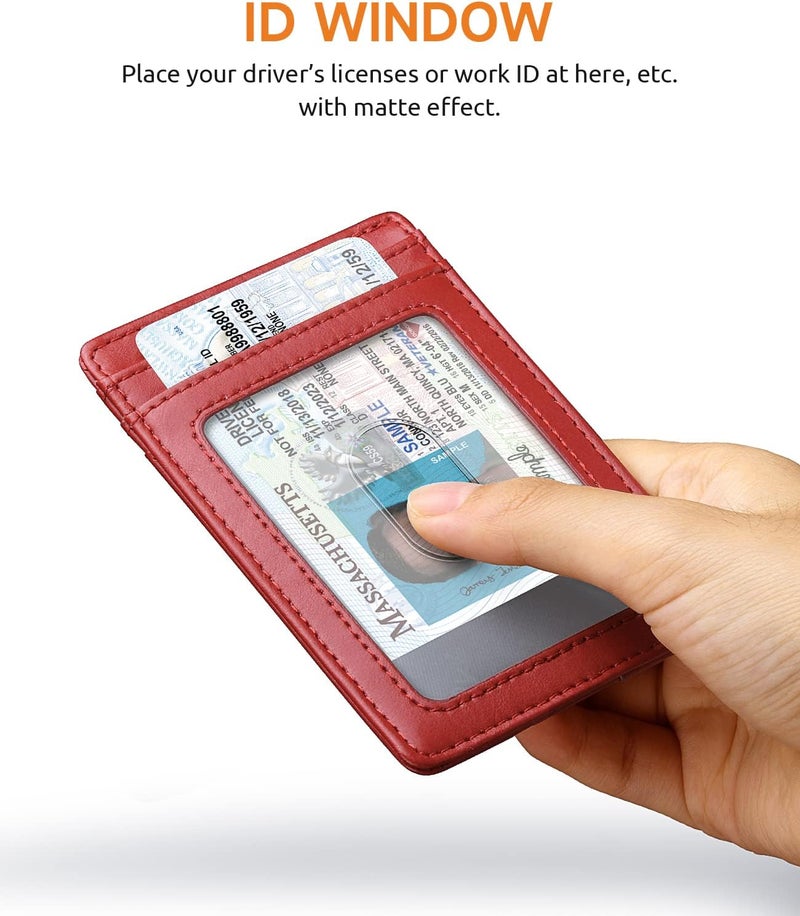 Buffway Mens Slim Wallet, Minimalist Thin Front Pocket Leather Credit Card Holder with RFID Blocking for Work Travel - Image 4