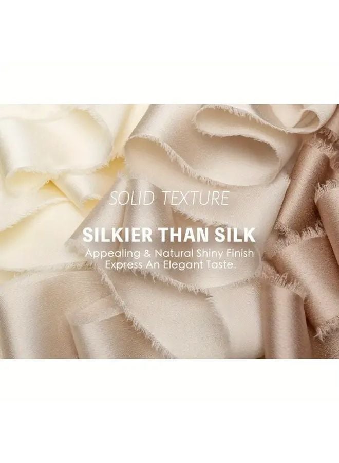 Dusty Green Silk Satin Frayed Ribbon 10 Yards For Gift Wrapping Wedding Decor - Image 2