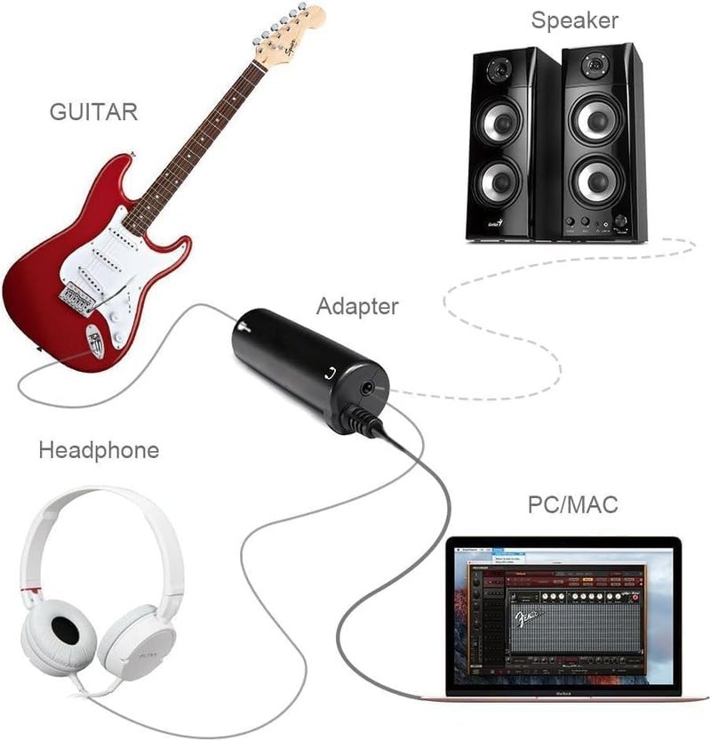 XIKKART Audio Guitar Interface AMP Converter Replacement Guitar for Phone Guitar Audio Interface Phone Tuner Lightweight Audio Adapter for iPhone, iPad - Image 5