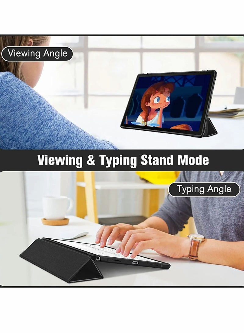 SYOSI Comptible for Samsung Galaxy Tab A8 Case Hybrid Slim 10.5 Inch 2022 Model SM X200 X205 X207 Shockproof Cover with Clear Transparent Back Shell Auto Wake Sleep Black - Image 4