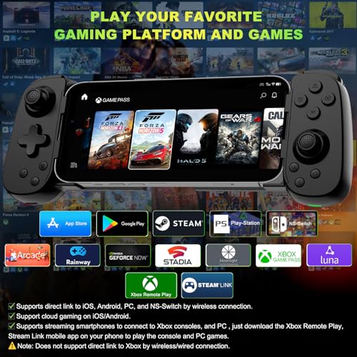Koiiko Phone Game Controller for iPhone 17/Android/PC/Switch, Play COD, Genshin, Diablo, Support Streaming on PS5/PS4/Xbox/PC Console, Cloud Gaming Wireless Gamepad Joystick, Turbo/6-Axis Gyro/Dual Motor - Image 5
