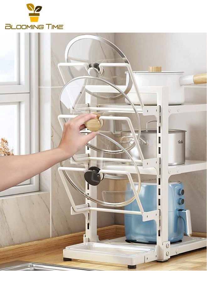 بلومنغ تايم وعاء رف رف المطبخ استنزاف متعددة الطبقات المنزلية وعاء وعاء رف تخزين الرف في مجلس الوزراء الأبيض - Image 3