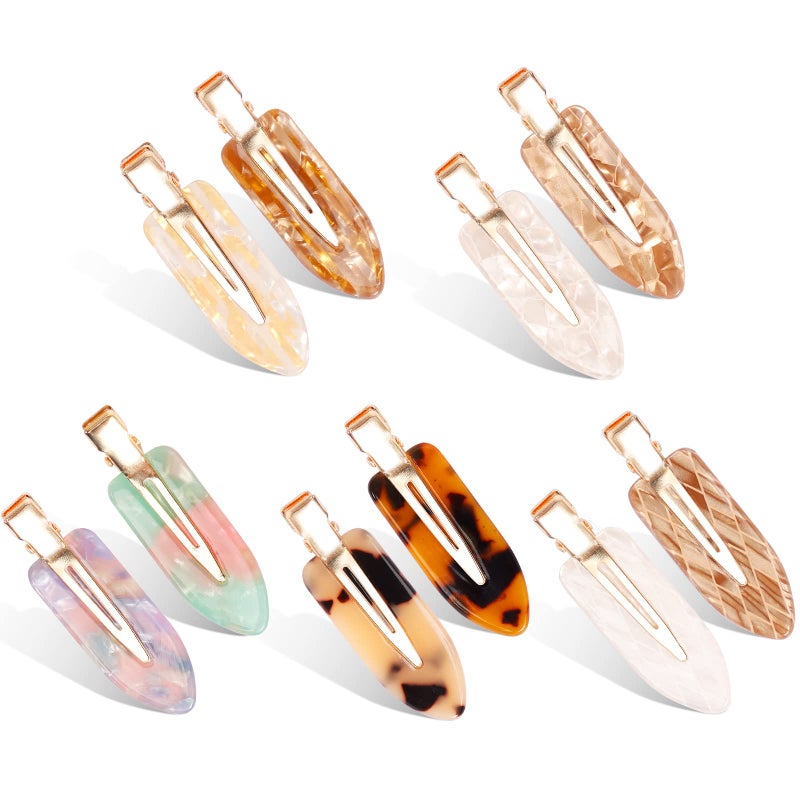 KesaPlan 10PCS No Bend Hair Clips Acrylic Resin No Crease Hair Clips for Styling Colorful Creaseless Flat Duckbill Hair Barrette for Makeup Hairstyle Accessories for Women Girls Gifts