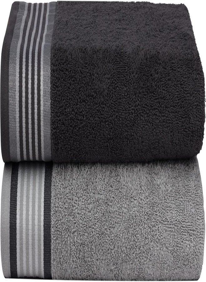 CASA COPENHAGEN® He & She 10 Pieces Hand Towel Set, Granite Grey + Mirage Grey, 550 GSM, 16x28 Inches, Designed in Denmark Super Soft and Absorbent, Egyptian Cotton Towels for Bathroom & Kitchen - Image 2
