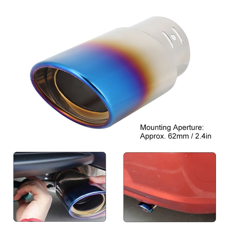 Stainless Steel Exhaust Tip: 304 Stainless Steel Corrosion Resistant - Easy No Weld Installation Direct Replacement Exhaust Tip for Car Vehicle Rear Tail Throat - Image 4