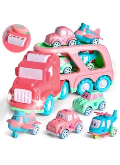 FUN LITTLE TOYS FUN LITTLE TOYS Truck Toys for Kids 2-4, Kids Toys Girls Age 2 3 4 5, Toddler Princess Girl Toys Carrier Truck with Cars and Planes, for Toddler for 2 3 4 5 Year Girls  - Image 1