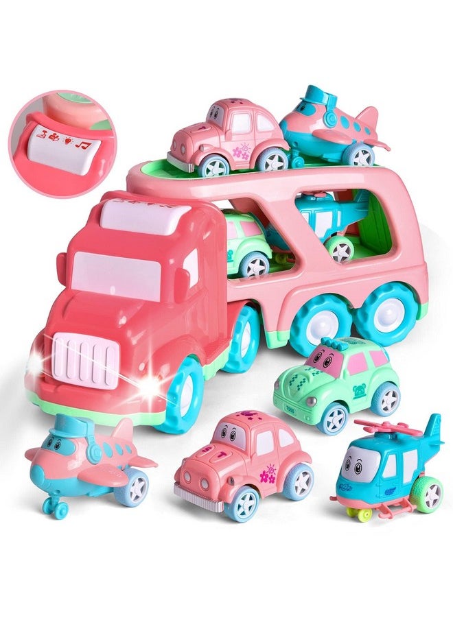 FUN LITTLE TOYS FUN LITTLE TOYS Truck Toys for Kids 2-4, Kids Toys Girls Age 2 3 4 5, Toddler Princess Girl Toys Carrier Truck with Cars and Planes, for Toddler for 2 3 4 5 Year Girls  - Image 1