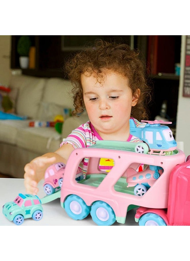 FUN LITTLE TOYS FUN LITTLE TOYS Truck Toys for Kids 2-4, Kids Toys Girls Age 2 3 4 5, Toddler Princess Girl Toys Carrier Truck with Cars and Planes, for Toddler for 2 3 4 5 Year Girls  - Image 5
