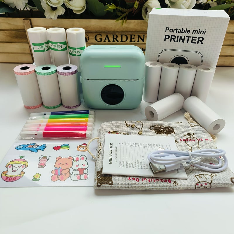 Mini Green Portable Rechargeable Thermal Printer For Banners Photos Labels Documents And DIY Gifts - Image 2