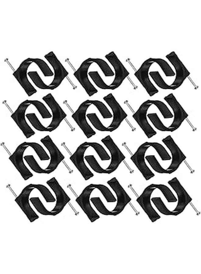 25mm Black Plastic Half Clamp Fixtures With Nails 100pcs For Pipe Tubing Supports - Image 1