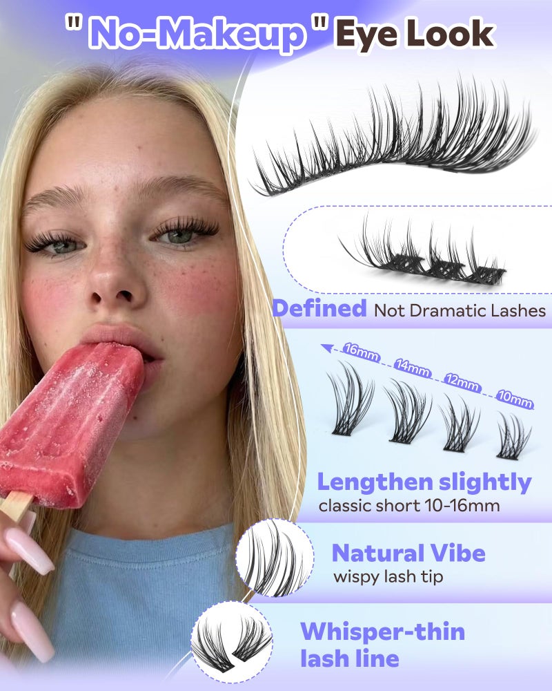 Goddvenus Wispy Lash Clusters Kit Eyelash Clusters Natural Cluster Eyelash Extensions Kit 10-16mm CC Curve Lash Extension Kit For DIY - Image 2