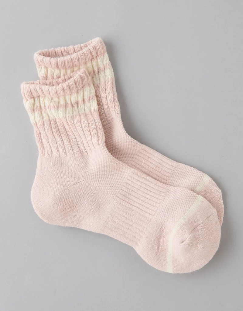 American Eagle AE Varsity Stripe Cropped Crew Socks