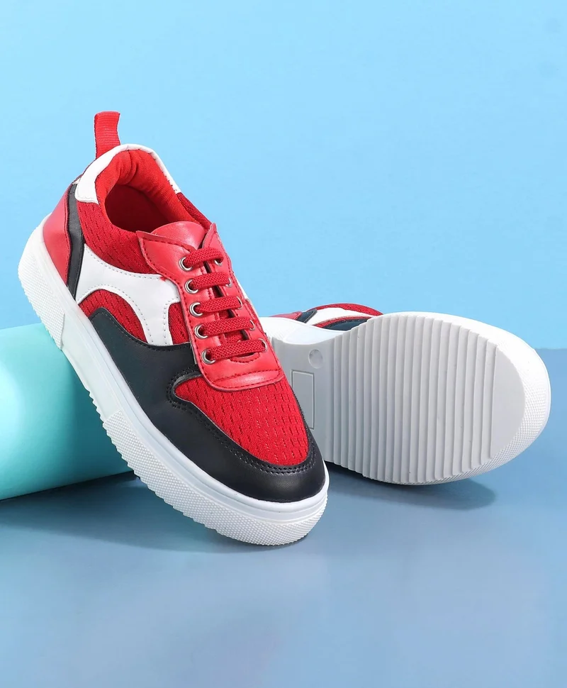 Pine Kids Pine Kids Lace Up Casual Shoes Color Block - Red