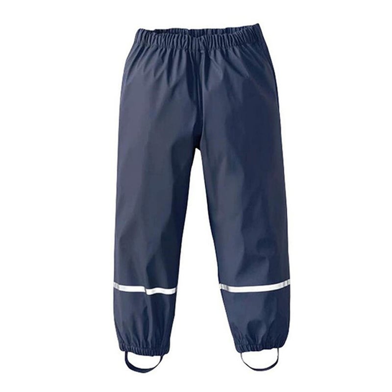Fewlby Boys Girls Waterproof Rain Pants Unisex Kids Rain Pants Children Rainwear Waterproof and Windproof 4-5 Years Navy - Image 2