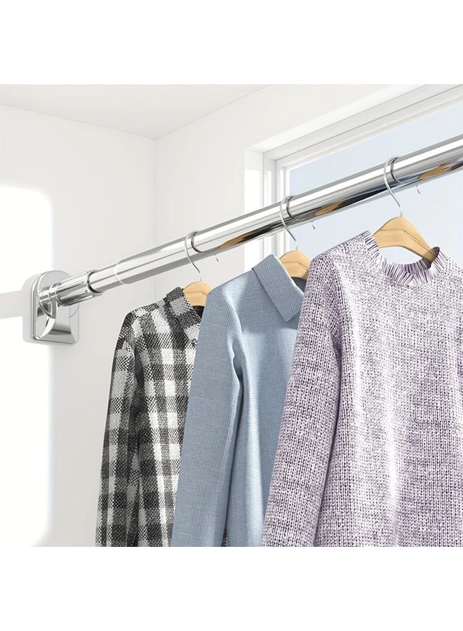 Adjustable Telescopic Shower Curtain Rod 50 80cm Grey For Door Window Wardrobe - Image 4