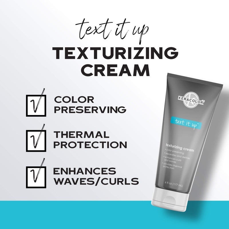 Keracolor Texturizing Cream for Curly Hair, Color Preserving, Enhances Curls & Waves, Provides Heat Protection, 6 Fl Oz - Image 2