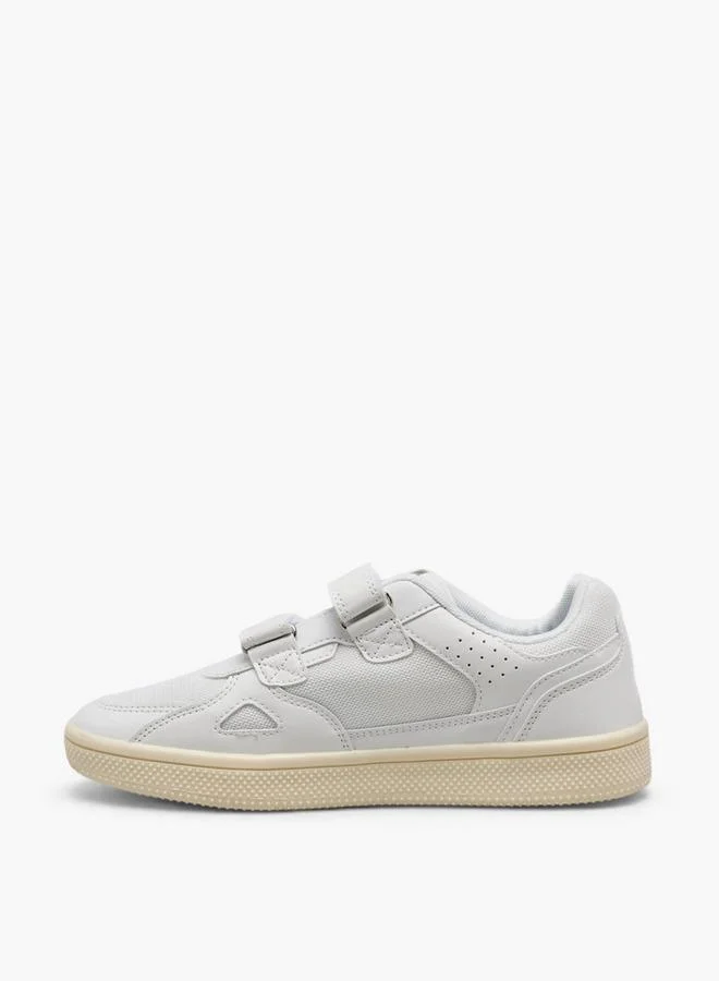 Lee Cooper WHITE Boys Hook & Loop Ankle School Sneakers for Men | Best Price UAE