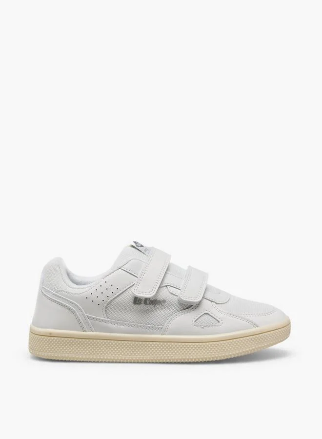 Lee Cooper WHITE Boys Hook & Loop Ankle School Sneakers for Men | Best Price UAE