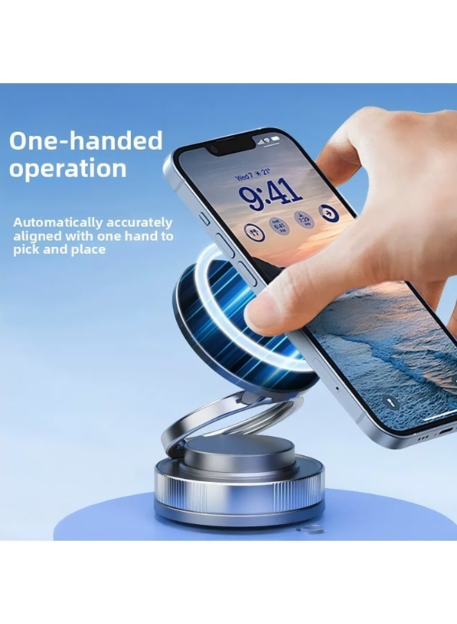 Ayshal 360° Rotation Magnetic Car Phone Holder, With Vacuum Suction Cup Foldable,Comes With Magnetic Metal Rings, Compatible With All Phone Models, Universal For Car Screens, Bathroom Tiles & Glass - Image 2