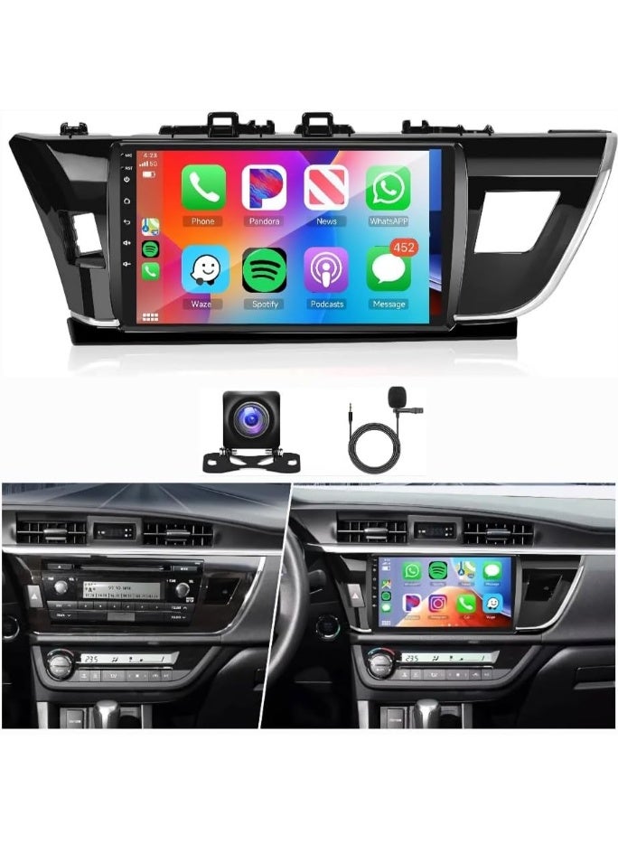 رايموس شاشة أندرويد لسيارة تويوتا كورولا 2014-2016 مقاس 10 بوصة | تدعم Apple CarPlay وAndroid Auto لاسلكياً | نظام GPS للملاحة | ذاكرة 4GB RAM و32GB ROM | بلوتوث وواي فاي وراديو FM وAUX وUSB ودعم كاميرا خلفية - Image 1