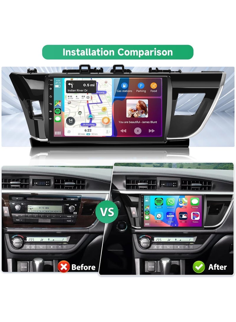رايموس شاشة أندرويد لسيارة تويوتا كورولا 2014-2016 مقاس 10 بوصة | تدعم Apple CarPlay وAndroid Auto لاسلكياً | نظام GPS للملاحة | ذاكرة 4GB RAM و32GB ROM | بلوتوث وواي فاي وراديو FM وAUX وUSB ودعم كاميرا خلفية - Image 2